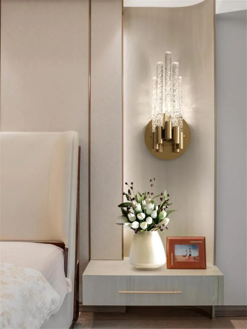 Wall Lamp Nordic E14 Icy Crystal Lamps Modern Aisle Corridor El Living Room Bathroom Background Sconces Lights Fixtures