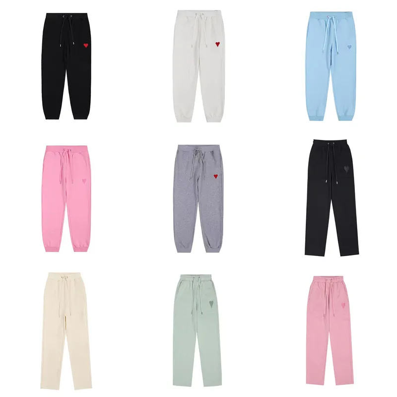 Designer Mens Calças Basculador Macaron Amor Bordado Calças Casuais Amis Paris Sweatpants Mulheres Calças Carga