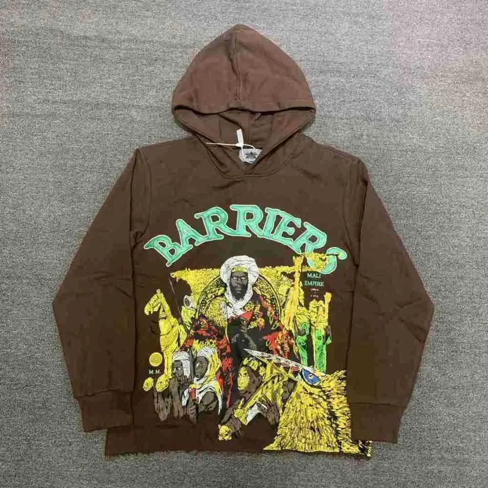 Moletom com capuz masculino Barreiras em todo o mundo Mansa Musa Hoodie Indiano Travis com capuz grande camisa de suor Kanyes unissex pullovers plus size Hoodyzqzv