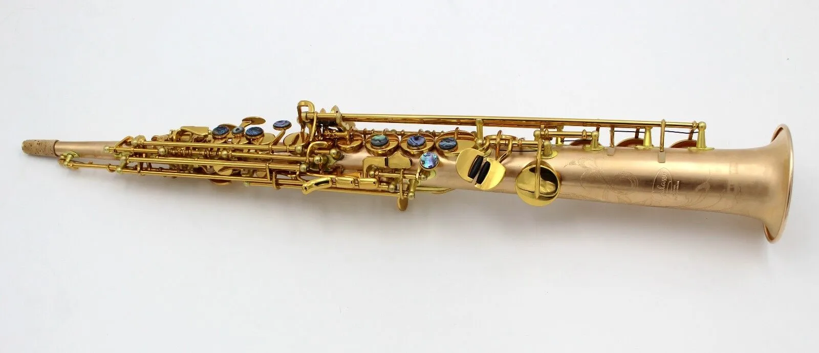 Eastern Music rose brass copper body unlacquer straight soprano saxophone G key