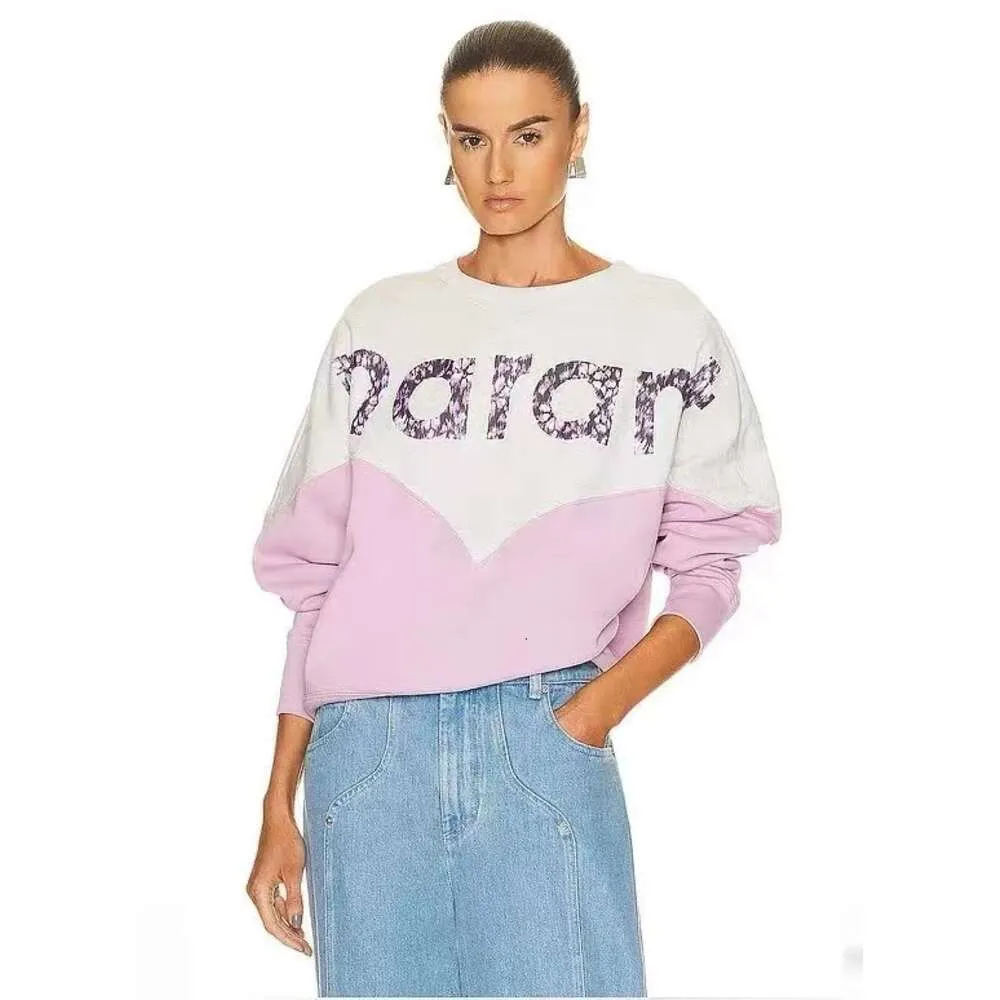 Sweatshirt Isabels Marant Yeni Tasarımcı Sweatshirt Klasik Sıcak Mektup Baskı Dubleks Yuvarlak Boyun İnce Sıradan Çok Yönlü Kadınlar Gevşek Külot Hoodie Sweater Tide Üstler