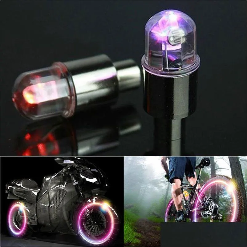 Dekorative Lichter Auto LED Rad Reifen Vae Stem Cap Licht Reifen Bewegung Neon Beleuchtung Lampe Fahrrad Fahrrad Motorrad Auto-Styling Dekor Drop Dhuzs