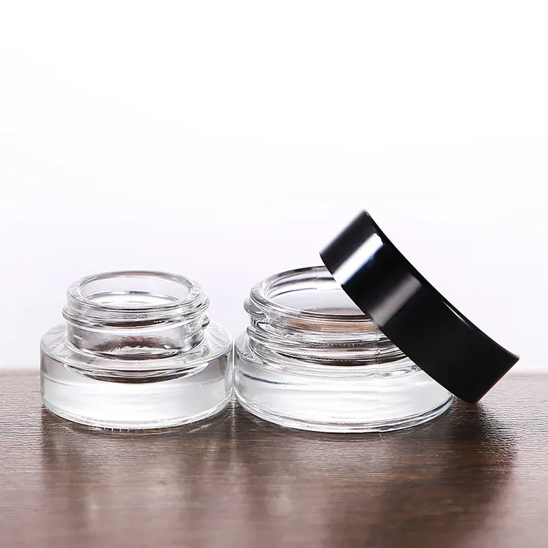 Clear/Frosted Glass Jars 3g 5g 7g Cosmetic Jar Cream Bottles with inner PP Liner for hand face cream Lip Balm lotion