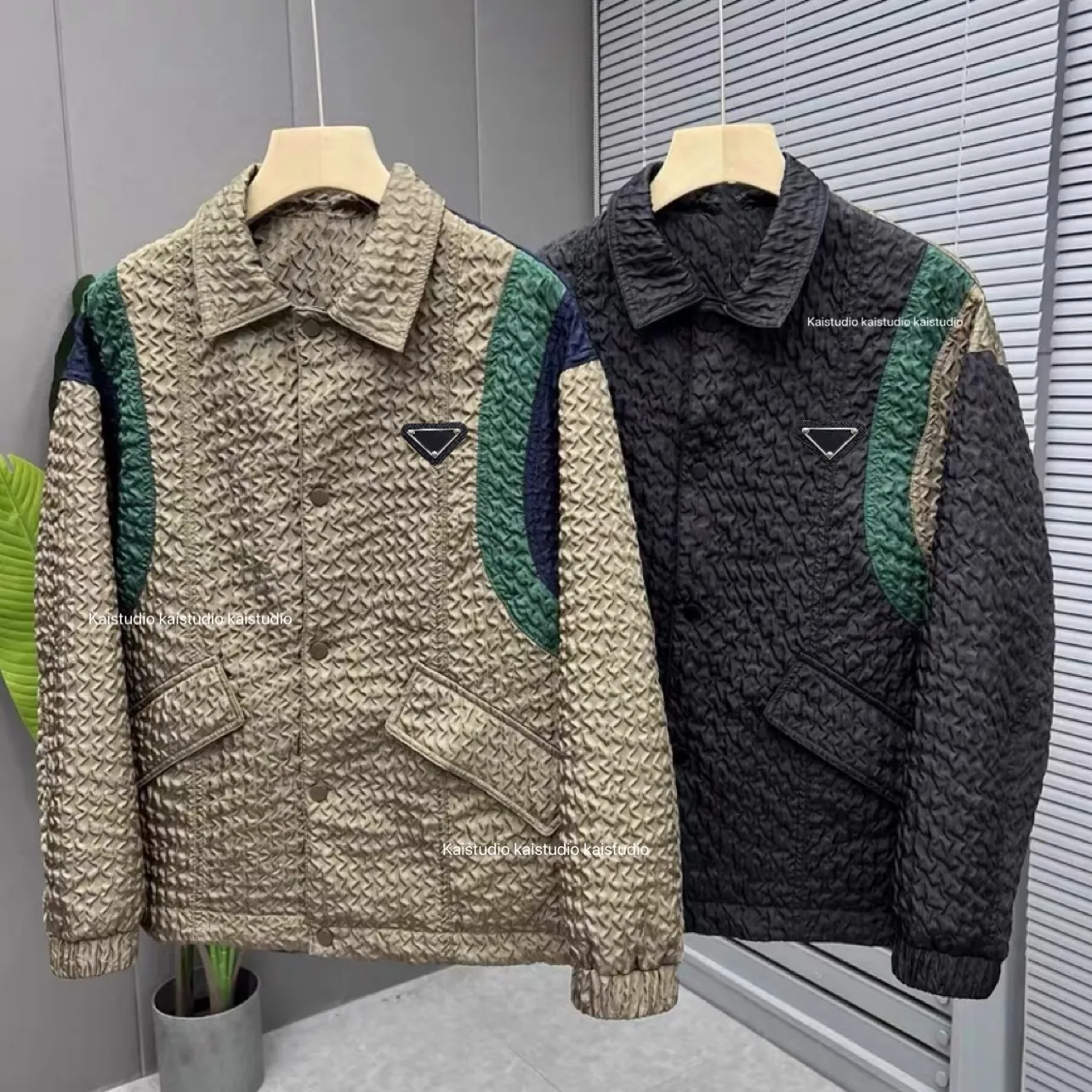 2023 Spring and Autumn Design pleated design lapel jacket for men's trendy color matching casual loose jacket