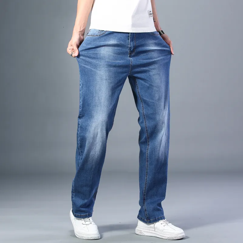 Mens Jeans Thin Straightleg Loose Summer Classic Style Advanced Stretch Pants 7 Colors Available Size 35 42 230915