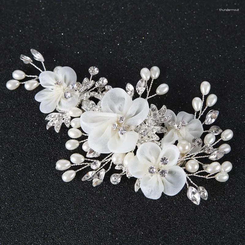 Retro Flower Hair Accessories For Bride With Hypoallergenic Glaze