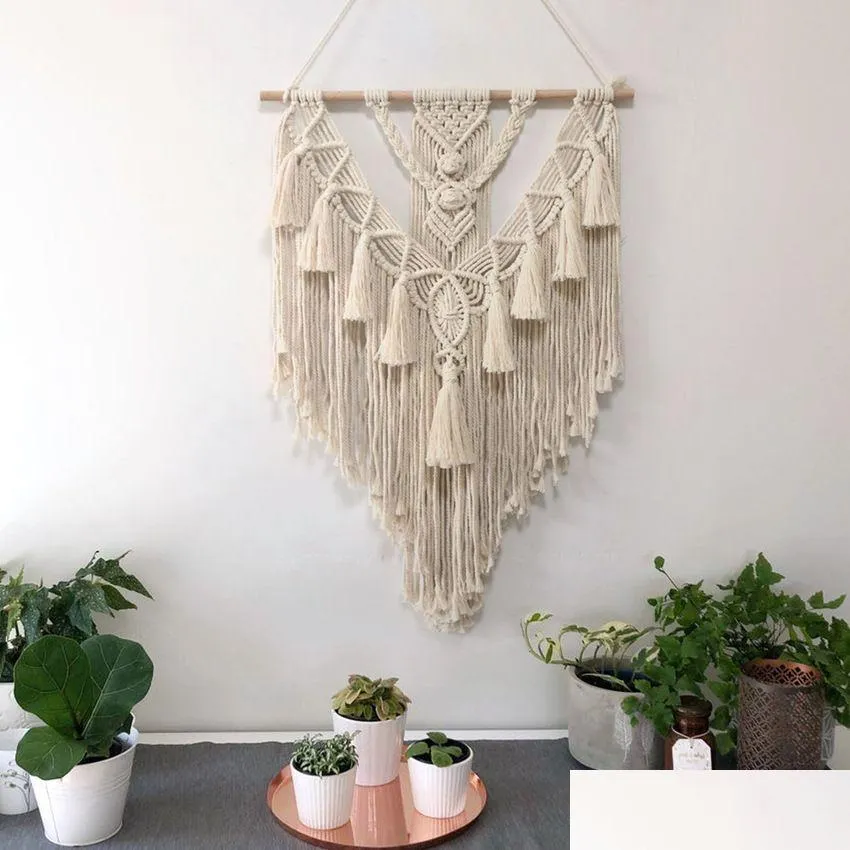 Dekorativa föremål figurer väver TASSEL TAPESTRY Heminredning Vägghängning Holiday Party Decoration Drop Delivery Garden Accenters DHJKT