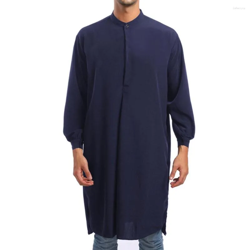 Ethnic Clothing Thobe Jubba Men Abaya Dubai Islamic Shirts Top Long Sleeve Robe Saudi Arab Arabia Homme Kaftan Arabe Muslim Dress