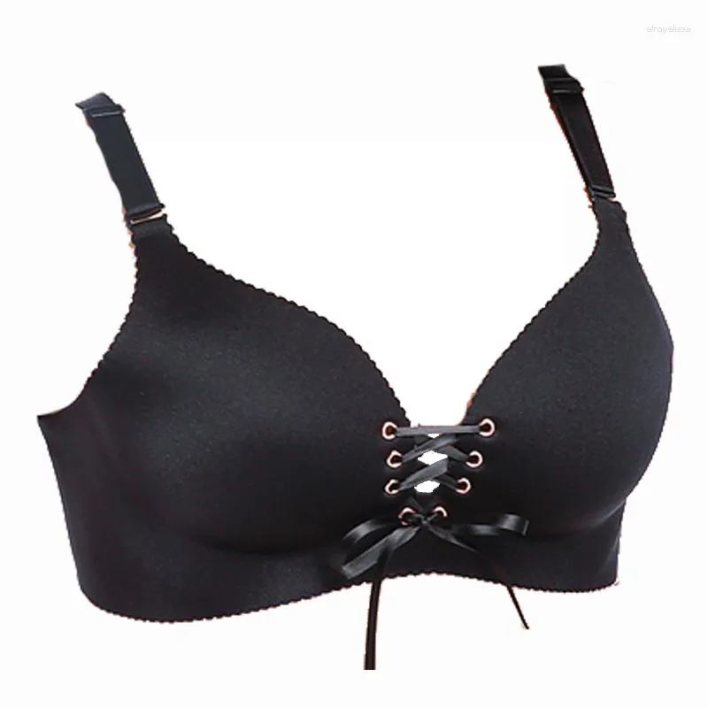 Seamless Wire Free Push Up Bra With Adjustable Push Rope For