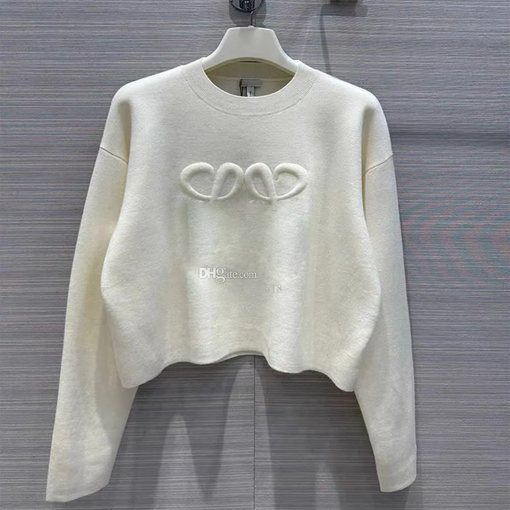 718 A1114 Kvinnor stickade tröjor Umper tröja Kläder Fashion Pullover Kvinnlig Autumn Winter Clothing Damer White Loos