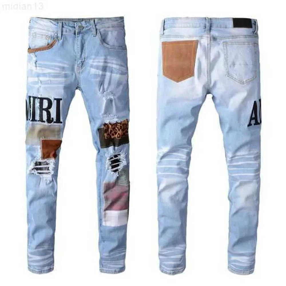 Luxurys Designers Jeans Frouthed France Fashion Pierre Straight Men's Biker Hole Stretch Denim CasuareMen Skiny Pants Elasticity Male Ripp