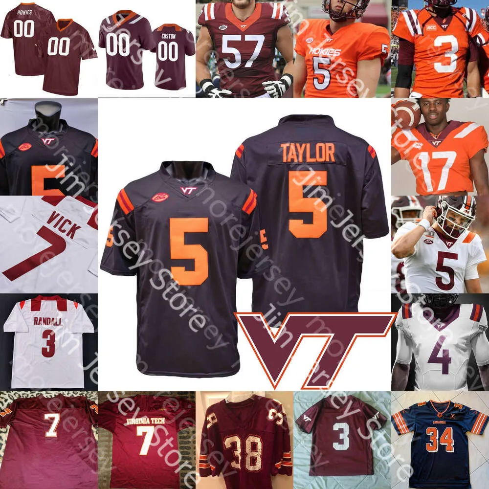 Maillot de football personnalisé Virginia Tech Hokies NCAA College Terrell Edmunds Kyle Fuller Tyrod Taylor Wilson Hall Smith Holston Mitchell