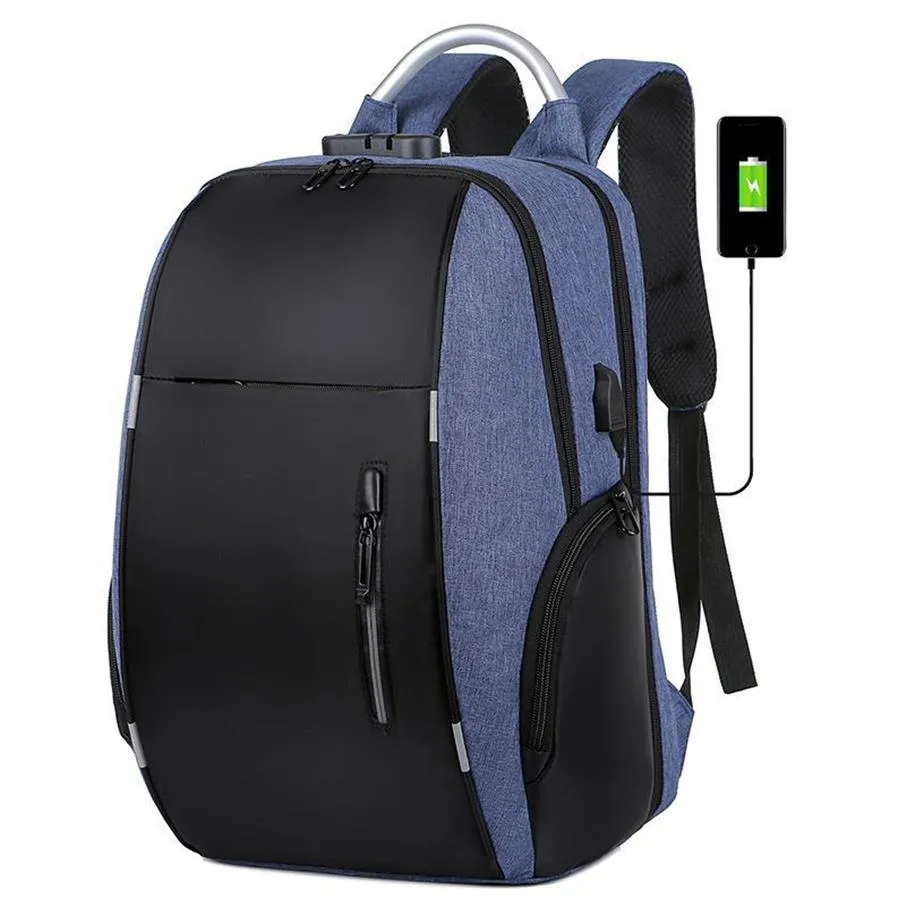 Casual Backpack Men Anti-deft 22L USB Travel Bagpack 15 6 inch Laptop Tas Business Men Waterproof Student Schoolbag2816