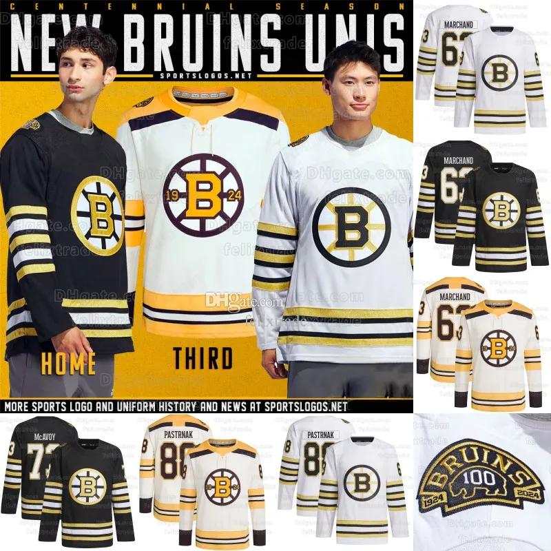 Tyler Bertuzzi Boston 2023-24 100th Centennial Jersey Bruins Brad Marchand Charlie McAvoy Patrice Bergeron Hampus Lindholm Matt Grzelcyk Hall David Pastrnak