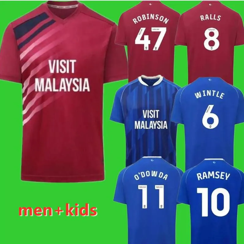 23 24 Cardiff Ralls Kids Kit Soccer Courseys Philogenep Rinomhota Colwill Ratcliffe O'Dowda Home 2023 2024 Kids Kit Football قمصان موحدة 8888