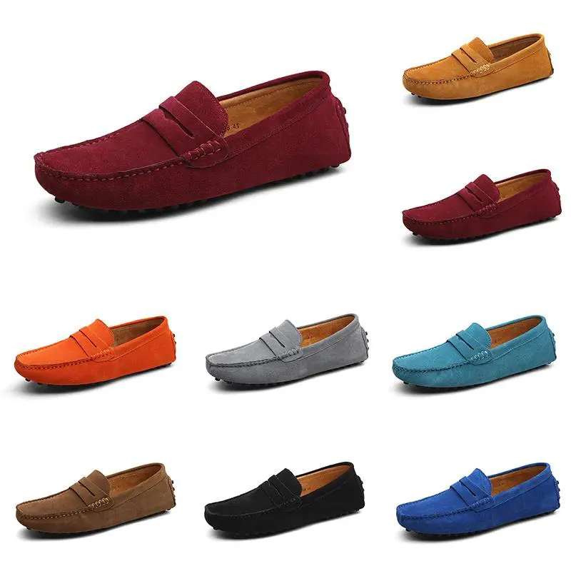 mens women outdoor Shoes Leather soft sole black red orange blue brown orange Burgundy comfortable Dark Grey sneaker thirteen