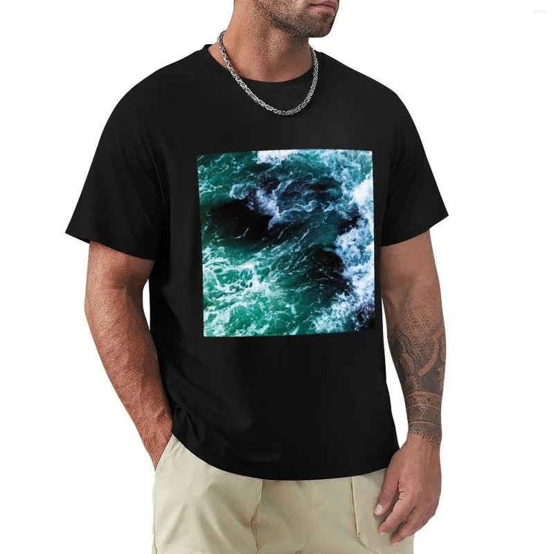 Мужские поло, синяя океанская летняя пляжная футболка с волнами, футболка большого размера, спортивные футболки для болельщиков, футболки с короткими рукавами и длинными рукавами