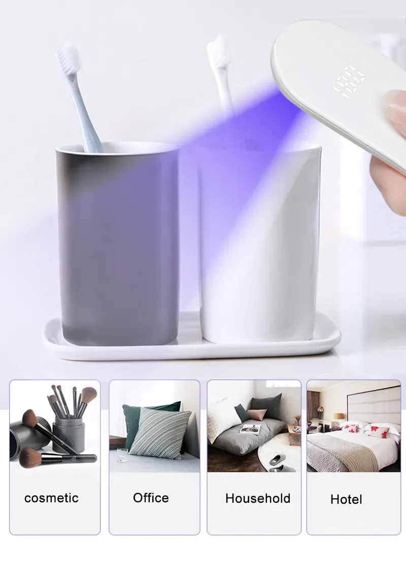 Handheld UV lights Sanitizer Wand Portable Mini 270nm UVC Light Disinfection Germicidal Lamps for Mask Phone Home