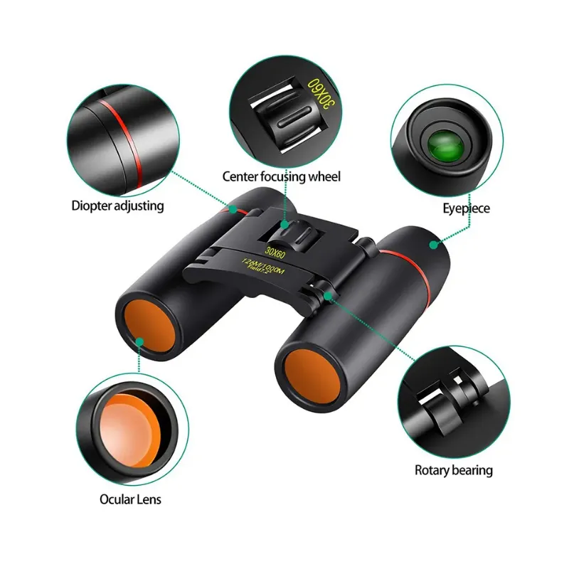 Mini Night Vision Telescope Binoculars Optical military Binocular Telescope Foldable Hiking Hunting 126/1000M wholesale