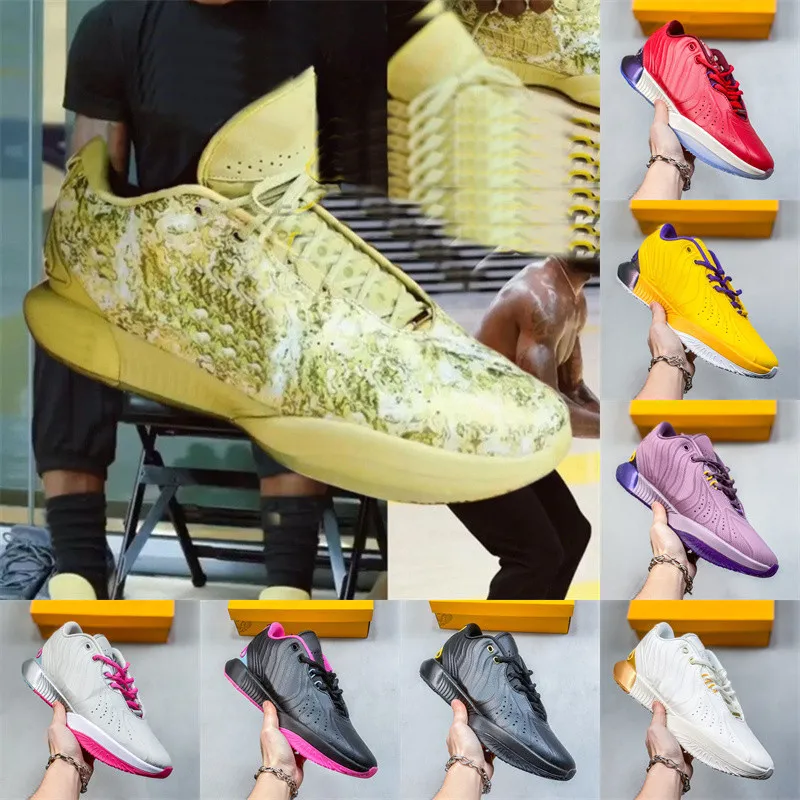 2023 Lebrons 21 XXI Sapatos de Basquete Roxo Chuva Amarelo Mármore Homens Mulheres Esportes Baixo Sapatilhas 36-45