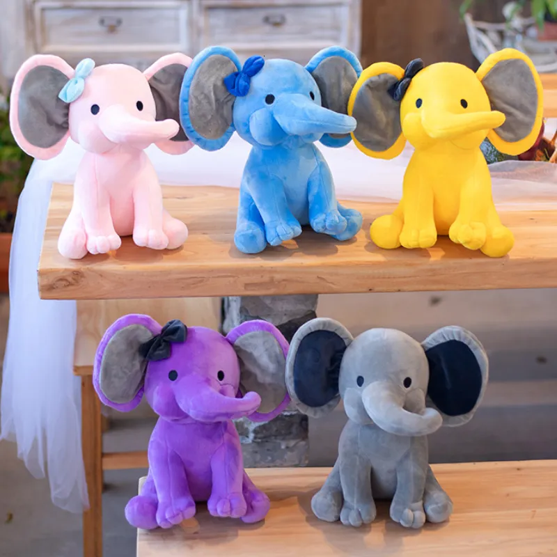 Muñecas de peluche 25 cm Cute Bedtime Originals Choo Express Humphrey Colorful Elephant Toys Relleno suave para niños 5 colores 230915