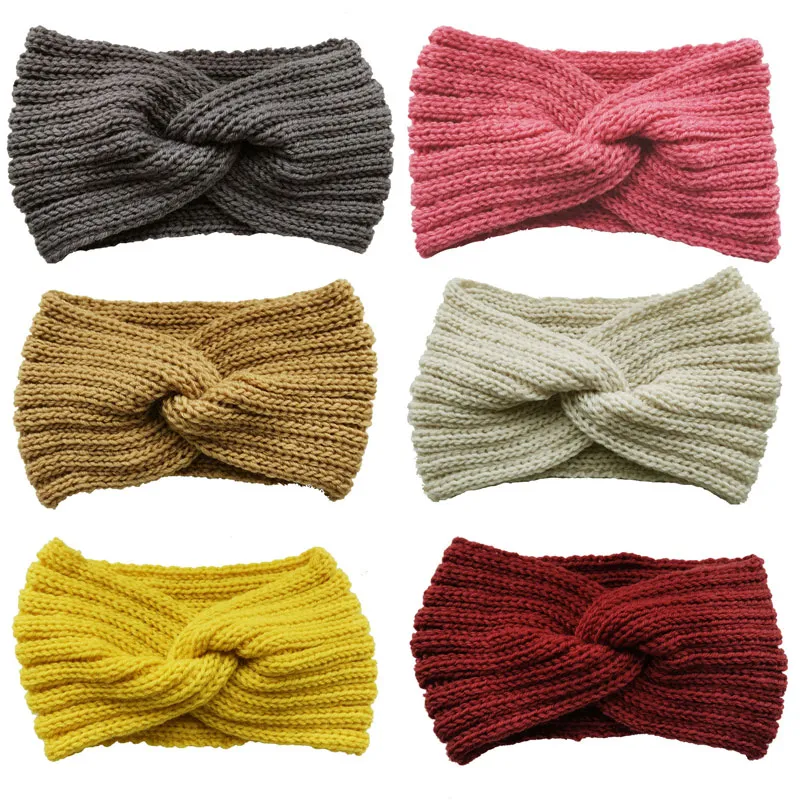 Automne hiver bandeaux tricotés pour femmes fille Crochet extensible bandeaux bandeau cheveux accessoires dame chapeaux