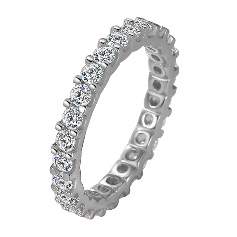 Sparkling Round Cut Moissanite Ring In 925 Sterling Silver_voghion.com