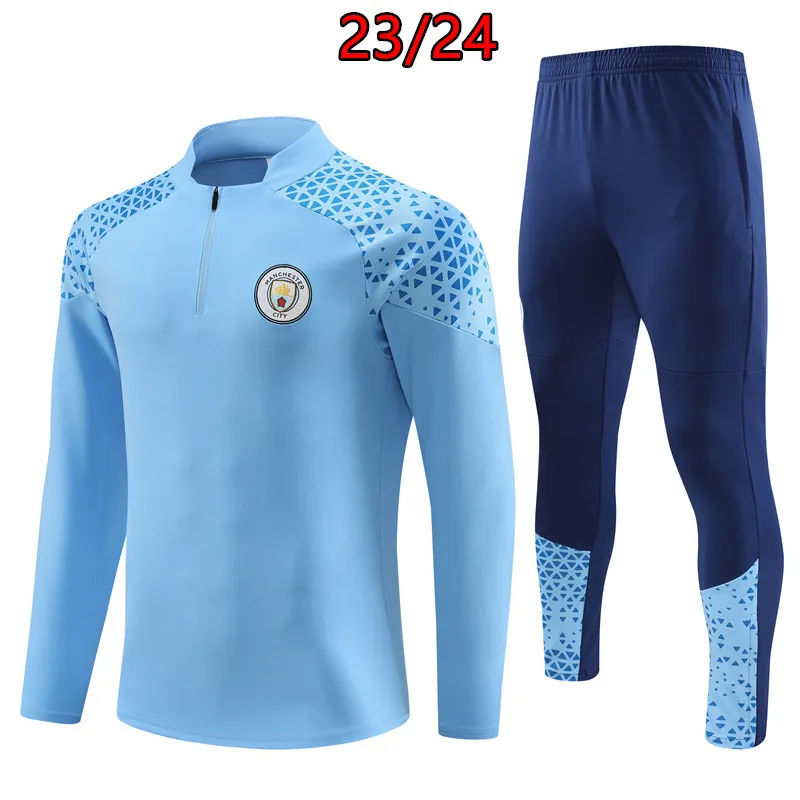 2023 2024 Man City Soccer Tracksuit Men and Kids 23 24 Fotbollsutbildningsträningskräkt Jogging Chandal Futbol Survetement 631