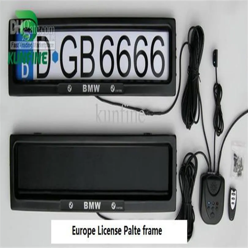 Cadre de plaque d'immatriculation de voiture européenne avec plaque de couverture d'immatriculation de télécommande 291M