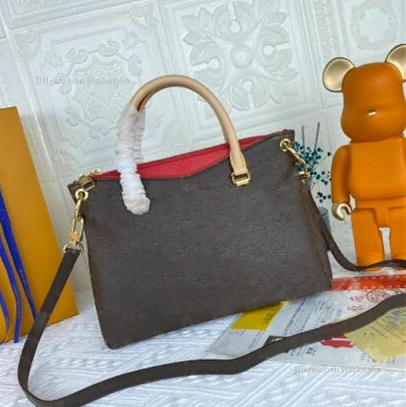 Modedesigner kvinna tote handväska axelväskor kvinnor damer med blommor brev serienummer
