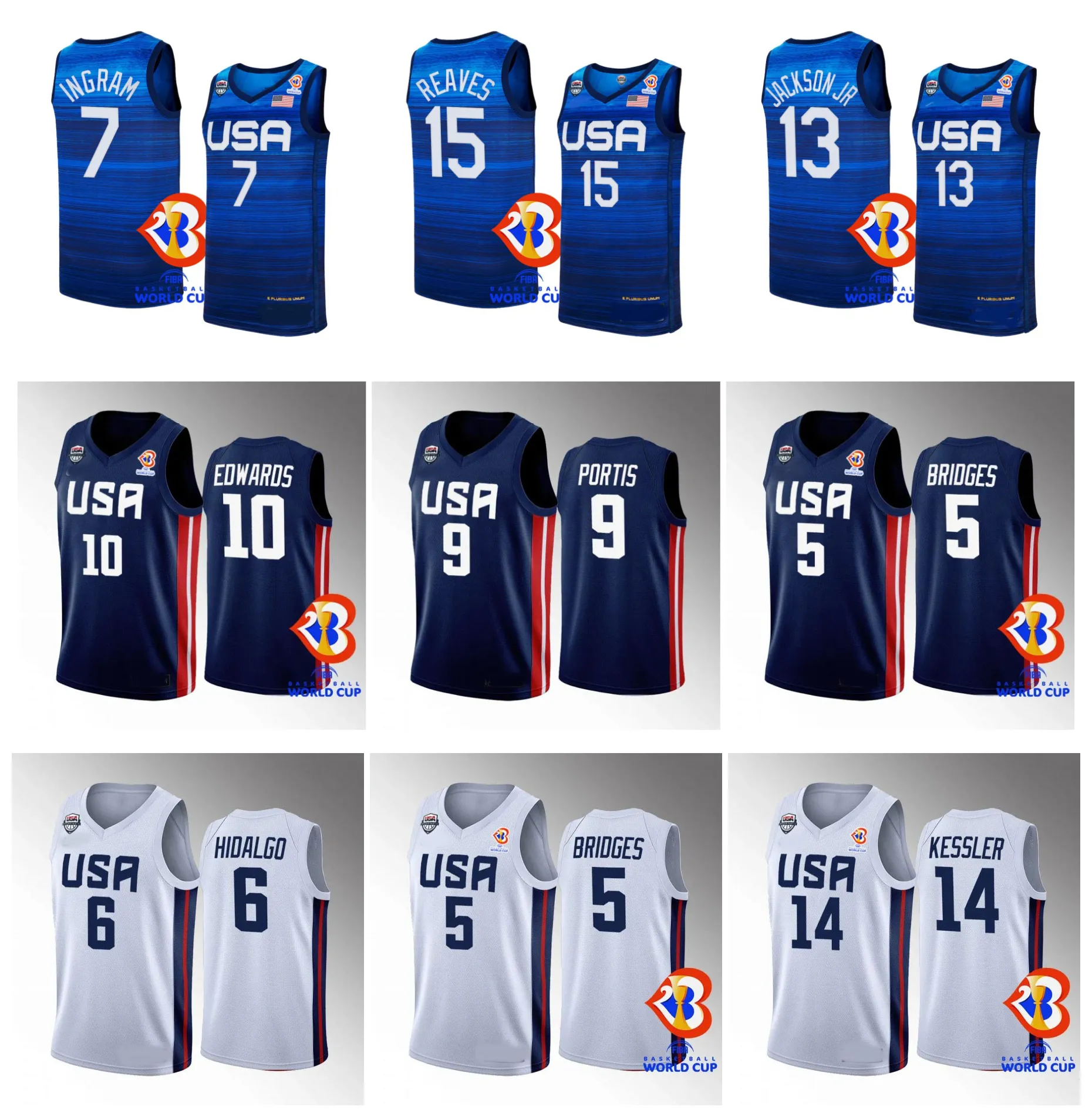 Team USA Basketball Jersey: Edwards, Ingram, Banchero Team USA Basketball Jersey: Edwards, Ingram, Banchero