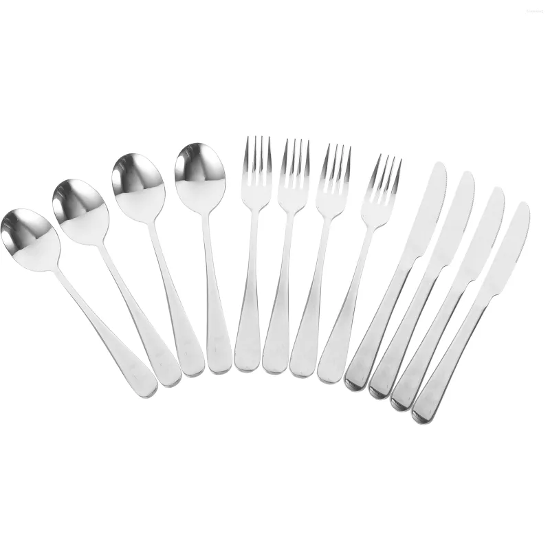 Stainless Steel Dinnerware Sets For 12 With Steak Cutlery, Fork, Cake