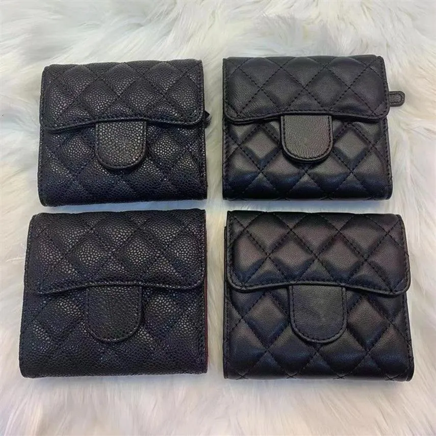 7AAA dames classique haut de gamme personnalisé fermeture éclair luxe portefeuille Caviar en cuir mode porte-carte en cuir décontracté porte-monnaie 242S