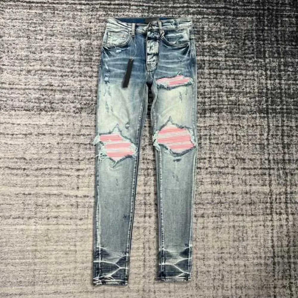 Jeans roxo designer calças masculinas para preto 2023 novo estilo bordado auto cultivo e pés pequenos fashion9o789o78
