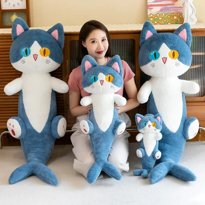 Bonito tubarão gato brinquedo de pelúcia dos desenhos animados sofá lance travesseiros bonecas de pelúcia kawaii crianças presente de aniversário decoração