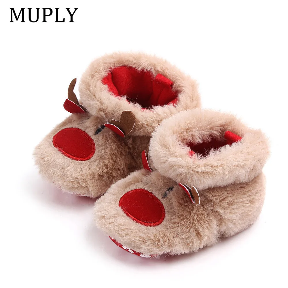 First Walkers Winter Baby Girls Boys Keep Warm Shoes Muply Christmas Elk Anti slip born Toddler Infant Girl Footwear 230915