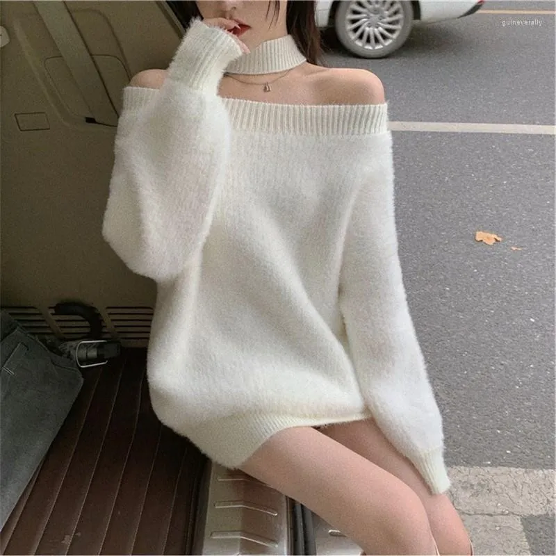 DHgate.com:Womens 2023 Autumn Korean Knitwear Sexy Halter