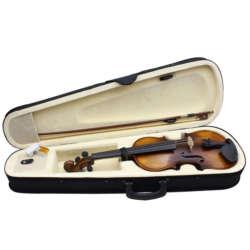 AstonVilla Vintage Solid Wood Violin case Beginner Adult Professional Performance Matte 4/4 violins viloin bow Basswood Favourite New