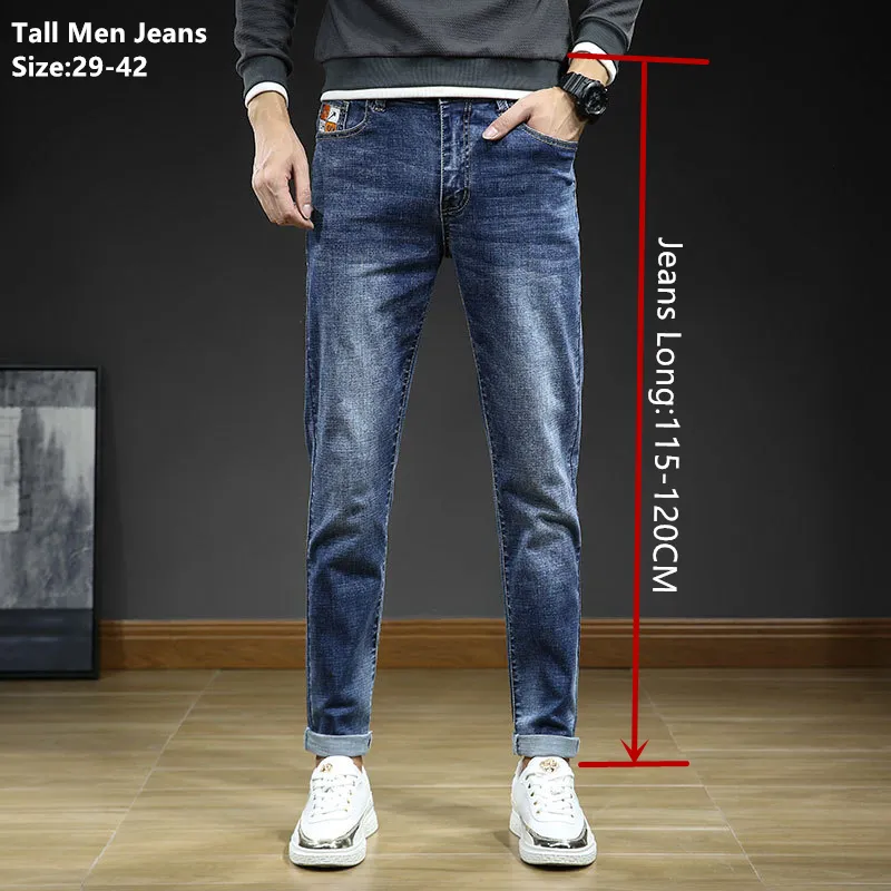Tall Mens Classic Blue Jeans Extra Long, Slim Fit, Plus Size