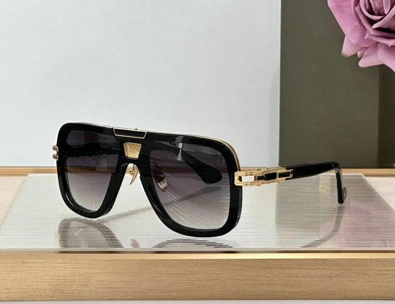 2024 Fashion Metal one-piece large frame metal square sunglasses men's luxury brand glasses unisex Unisex black square frame sunblock mirror