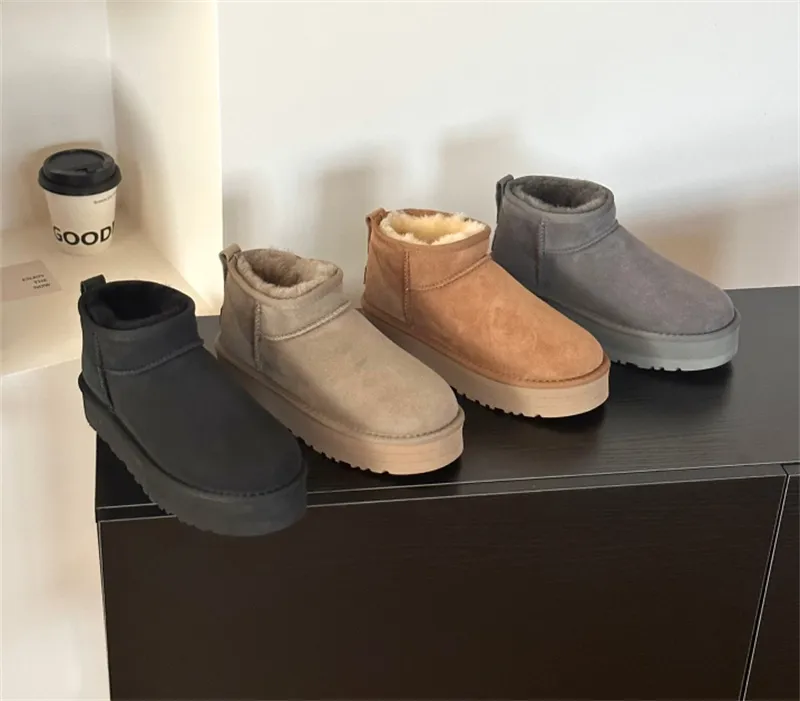 Buty projektantów dla kobiet Australia Tasman Tazz Kapcieczki platforma Slippera Snow Boot Fashion Ultra Mini Platform Boties Winter Suede wełna ciepłe futrzane kostki