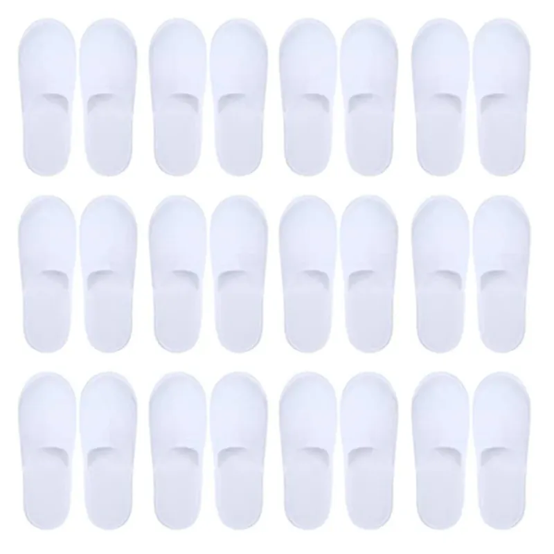 Wholesale 20 Pairs Closed Toe Disposable Women Men Ultra-Thin Brushed Plush Non-Slip Slippers For Hotel Home Shoes