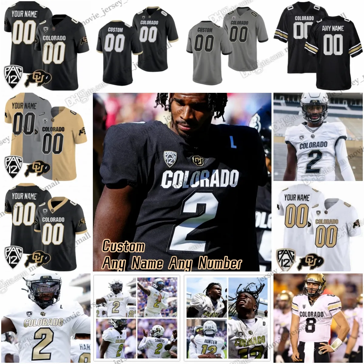 Maglia da calcio uomo giovanile donna Colorado Buffaloes 2 shedeur sanders 12 Travis Hunter 36 Sy'veon Wilkerson 3 Dylan Edwards 21 Shilo Sanders 7 Cormani McClain 43 Woods