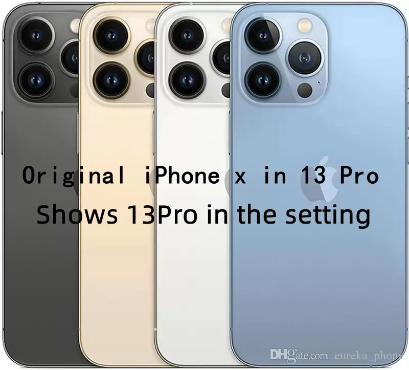 Apple Original iPhone X에서 13 Pro 스타일 전화 잠금 해제 13Pro BoxCamera 모양 3G RAM 256GB ROM 스마트 폰