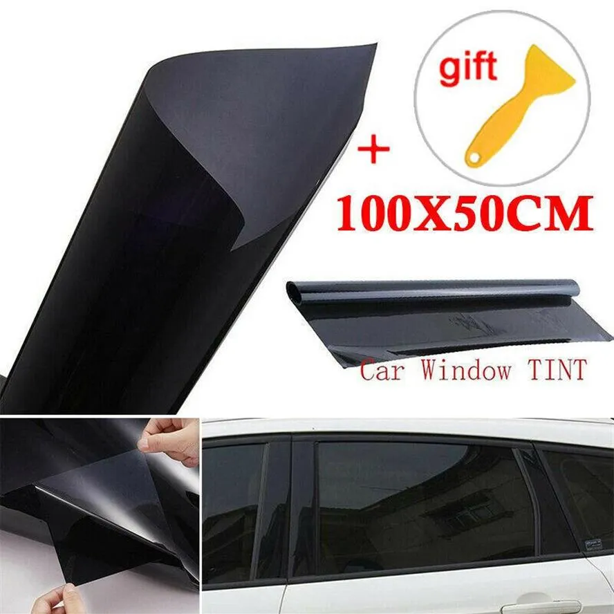 Car Sunshade In Stock VLT 5% Uncut Roll 39 X 20 Window Tint Film Charcoal Black Glass Office Foils Solar Protection253F