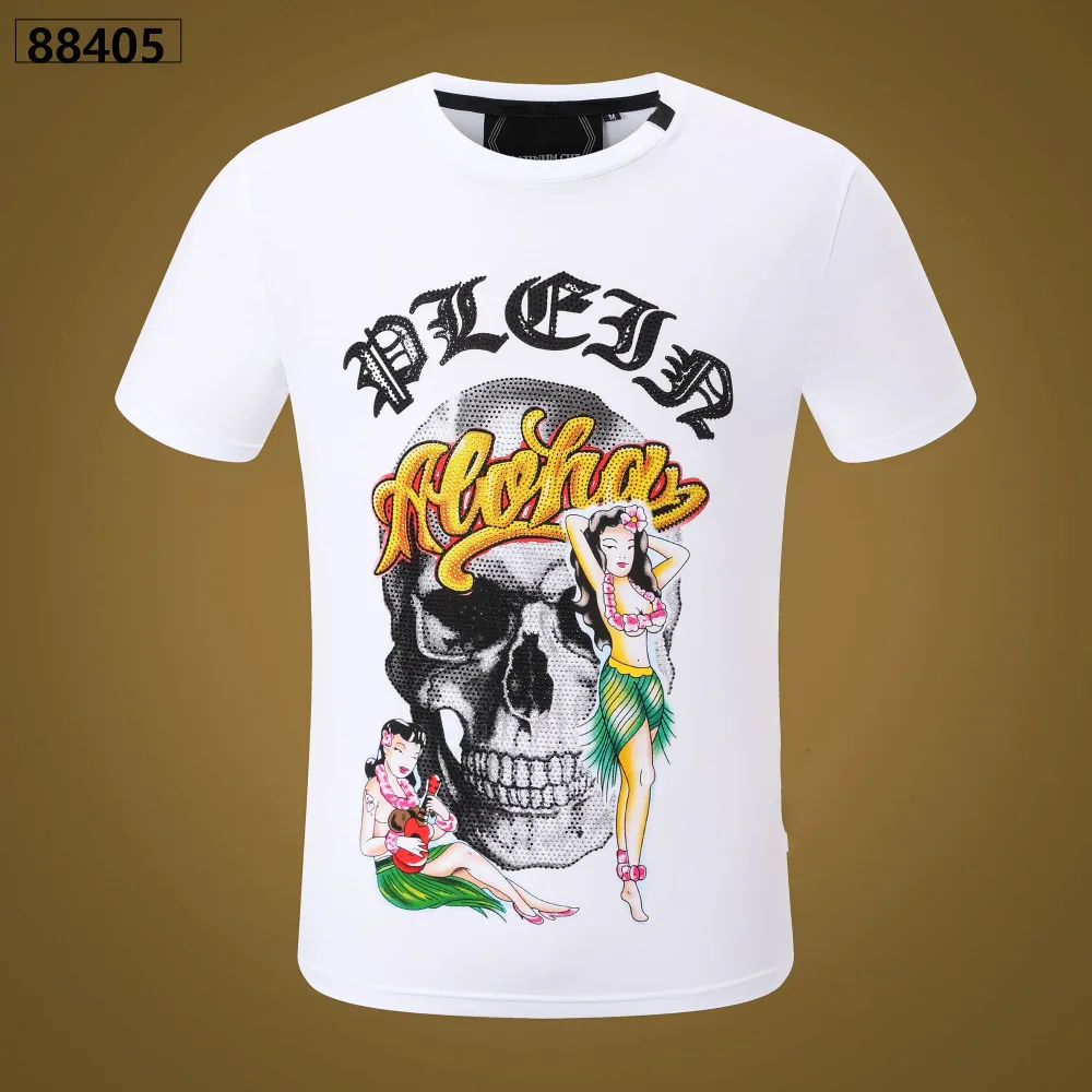 Nouveau style Phillip Plain Men T-shirts Designer PP Skull Diamond T-shirt à manches courtes Dollar Brown Brand Brand Tee Skulls de haute qualité T-shirt Tops WP88405