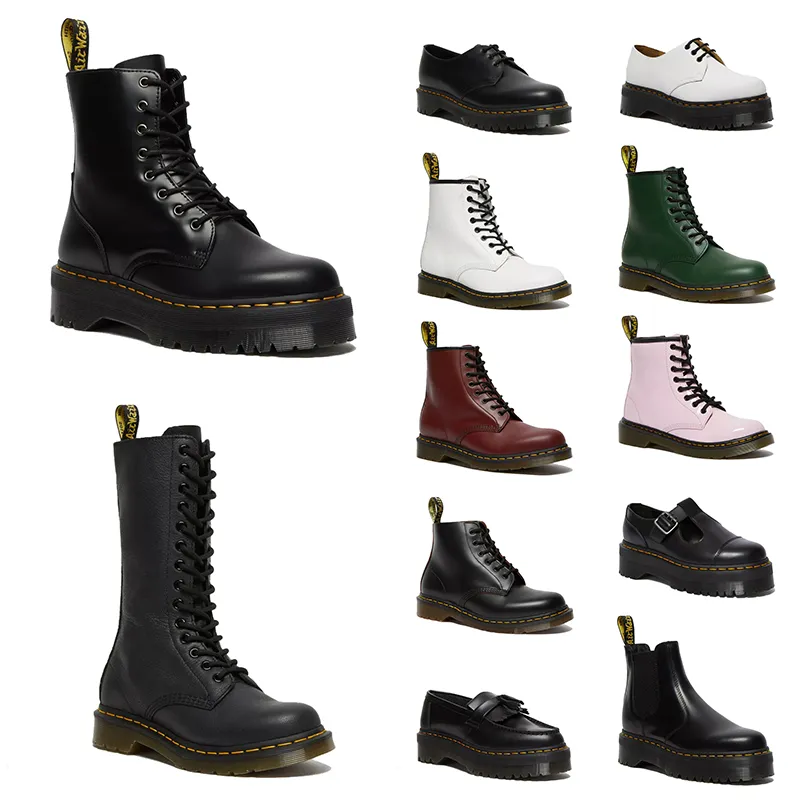 Stivali alti alla caviglia con plateau doc martens stivali firmati da donna OG 1460 Jadon Pelle liscia Nappa donna dr martins AirWair Stivaletti con cuciture gialle Mocassini Scarpe martin Boot