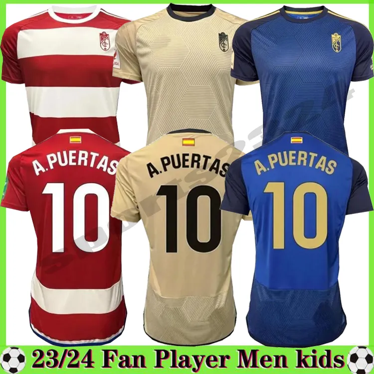 23 24 Camiseta Granada Cf Futbol Forması Callejon A.Puertas Soro Uzuni 2023 2024 Granada İsa Vallejo Shon Weissman F.Diedhiou C.Neva Bryan Bicard Futbol Gömlekleri