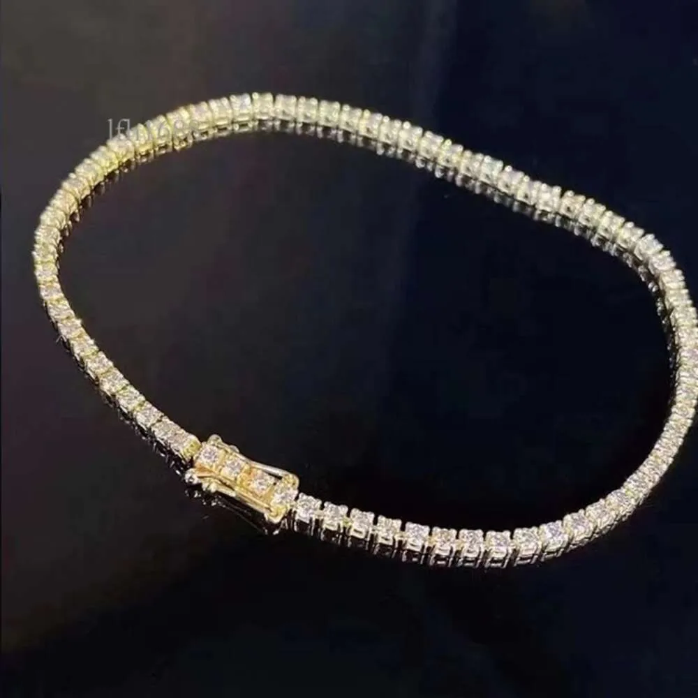 Xiy grossist real guld 2.00ctw naturlig diamant fyrkant tennisarmband