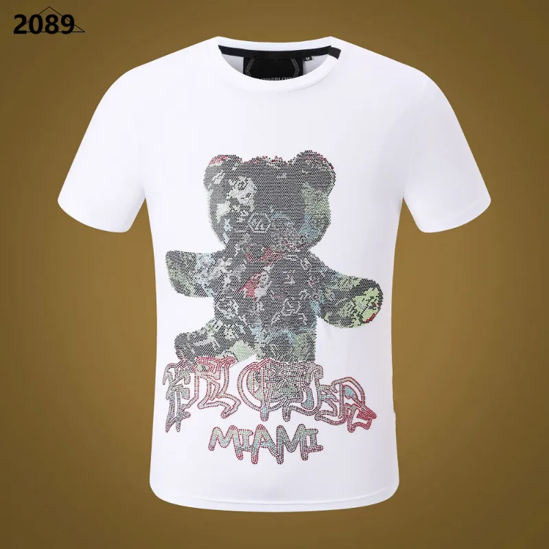 NUEVO ESTILO Phillip Plain Hombres Camisetas Diseñador PP Skull Diamond Camiseta de manga corta Dollar Brown Bear Brand Tee Calaveras de alta calidad Camiseta Tops WP12089